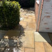 Indian sandstone patio side pathway romans construction Woking