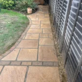 Garden path paving with block paving border Woking