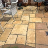 Random pattern sandstone patio paving Woking