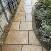 Sandstone garden path installation Woking